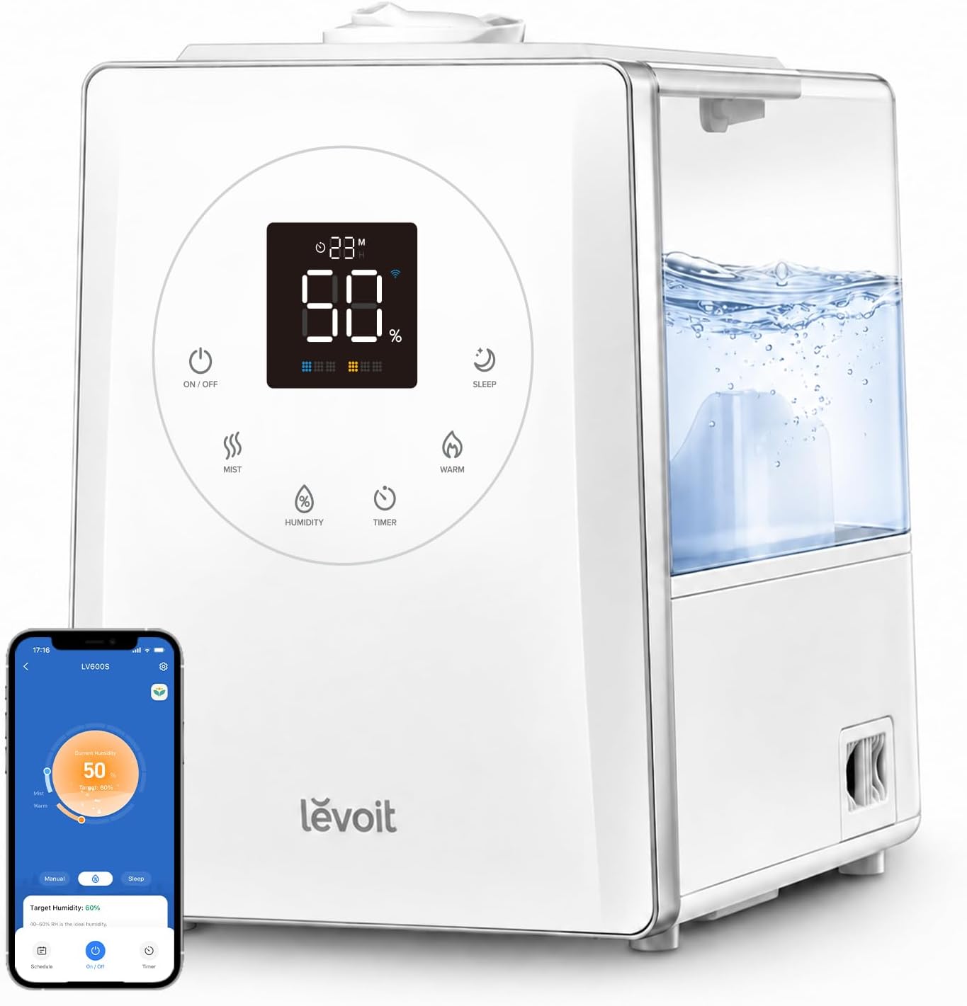 Levoit LV600S Smart Warm&Cool Mist Humidifiers for Home Bedroom Large Room