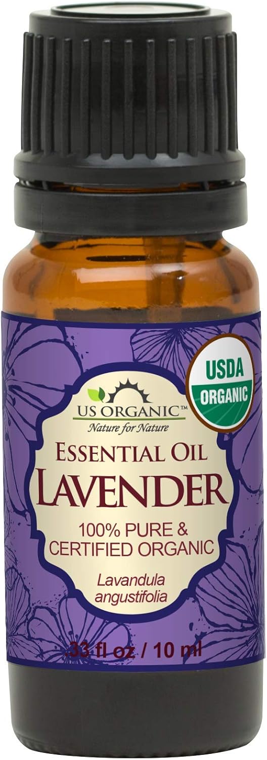 US Organic 100% Pure Lavender Essential Oil, Directly sourced from Bulgaria, USDA Certified Organic, Undiluted, for Diffuser, Humidifier, Massage, Skin, Hair Care, Non GMO, 10 ml