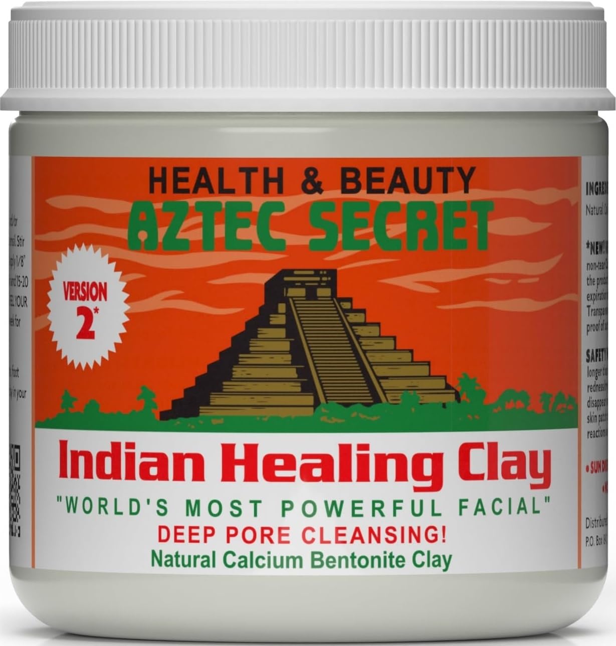 Aztec Secret – Indian Healing Clay 1 lb – Deep Pore Cleansing Facial & Body Mask – The Original 100% Natural Calcium Bentonite Clay – New Version 2
