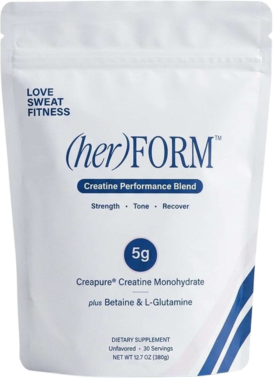 Love Sweat Fitness (her Form | Creatine for Women | 5g Creapure Creatine Monohydrate + L-Glutamine, Betaine, Coconut Water & Electrolytes | Strength, Recovery & Hydration | 30 Servings