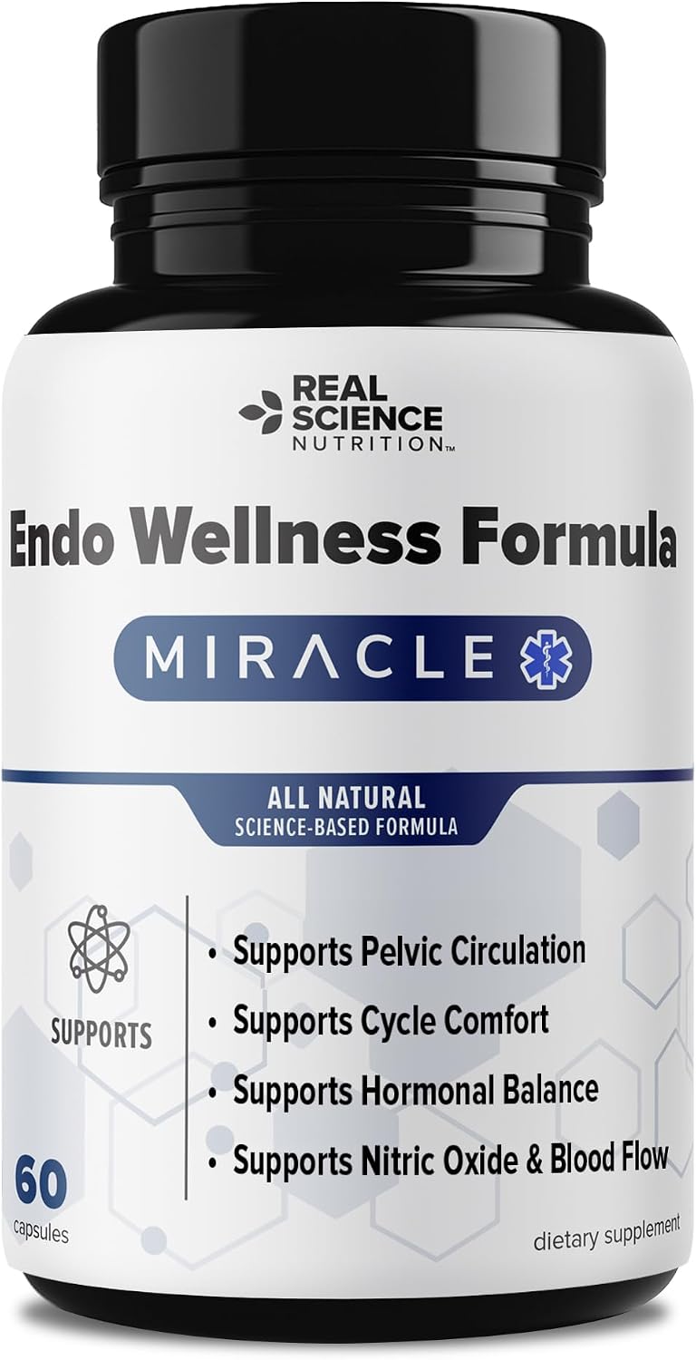 Real Science Endo Wellness Formula – All Natural Hormone Balance for Women Supplement with Vinitrox & GABA for Cycle Support, Pelvic Circulation & Hormonal Support – Made in USA, 60 Capsules