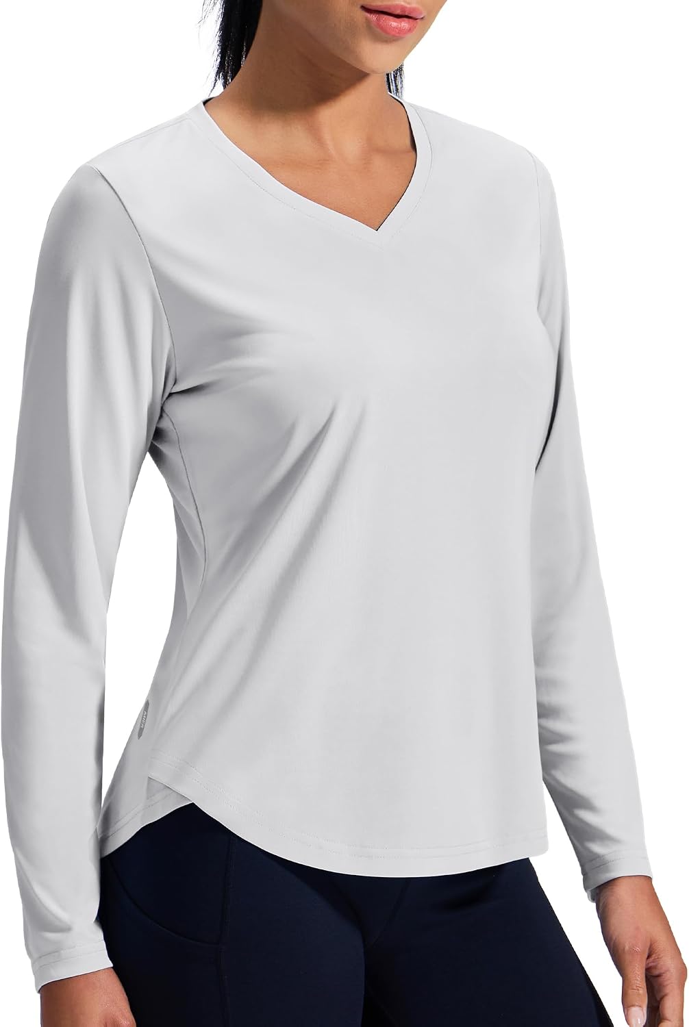 MIER Womens Long Sleeve Sun Shirt UPF 50+ Quick Dry V-Neck Workout Tops