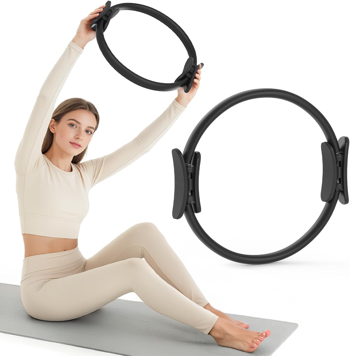 JKSHMYT Pilates Ring, 14.5 inch Magic Circle Pilates Equipment