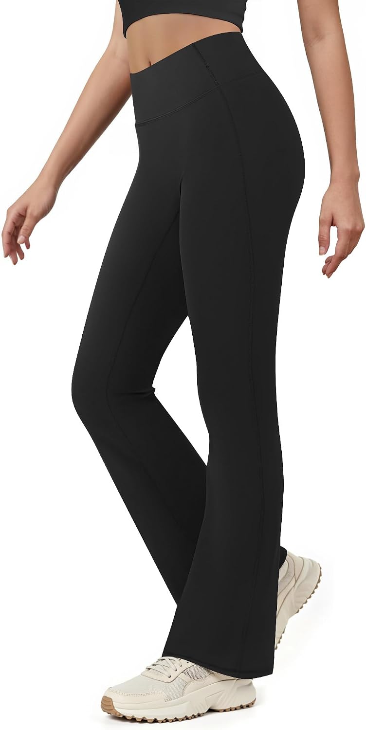AB-Eleven Yoga Pants for Women High Waisted Flare Leggings Bell Bottom Leggings Front Seamless Flared Workout Pants