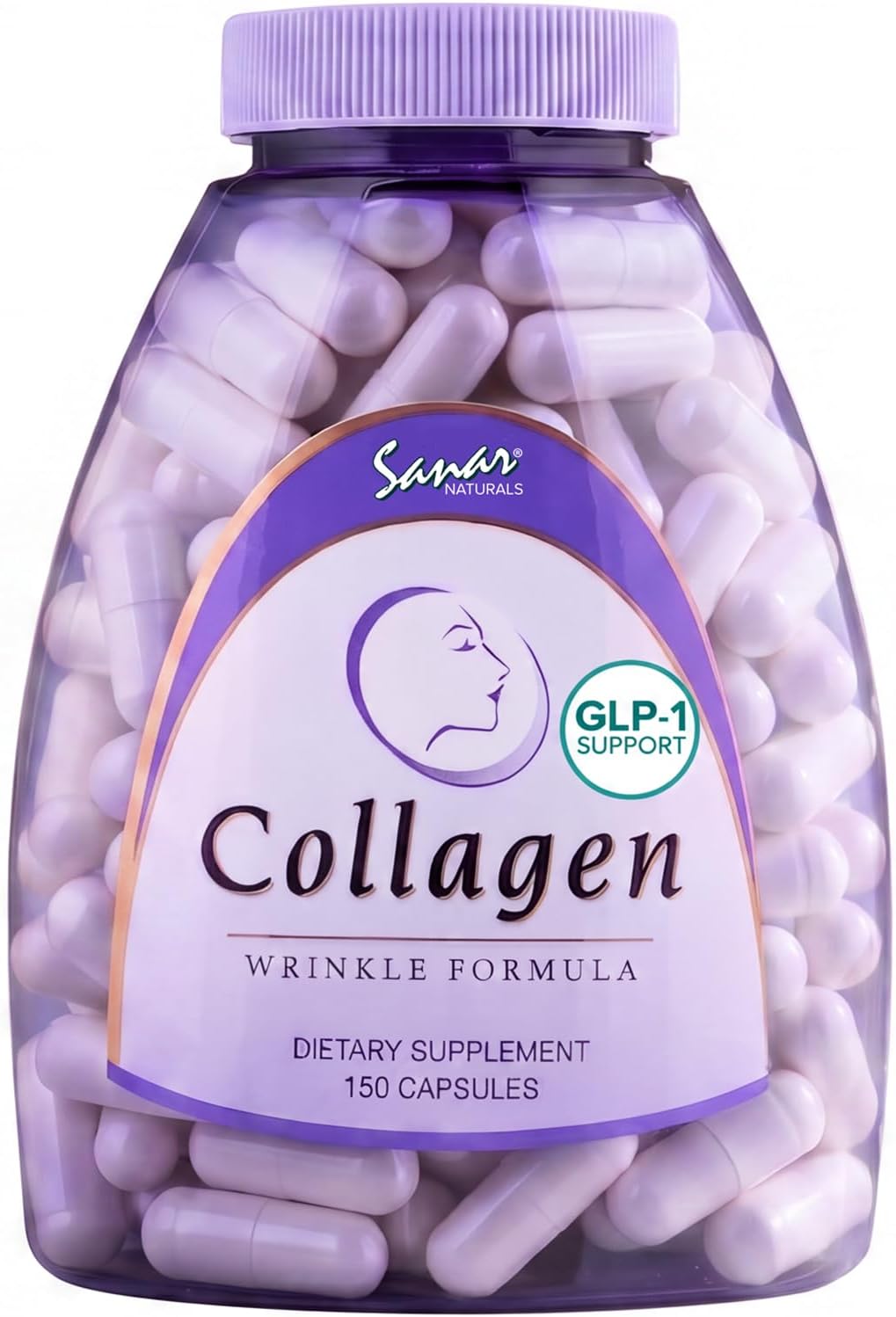 Sanar Naturals Collagen Peptides for Women & Men, GLP-1 Support, 150 Pills