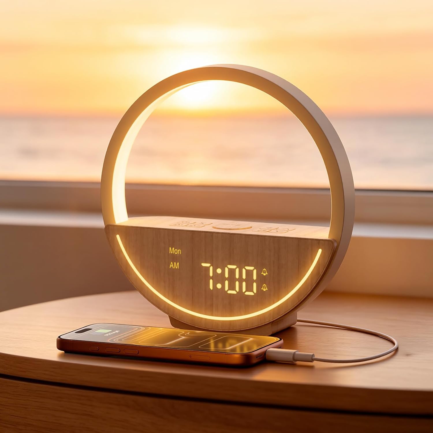Vivilumens Sunrise Alarm Clock White Noise Sound Machine for Bedroom