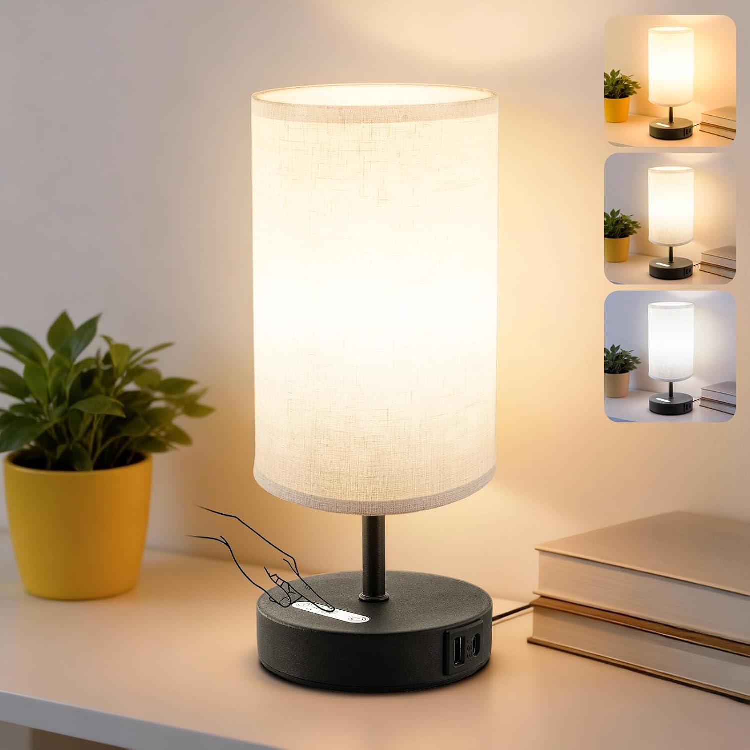 Light Therapy Lamp, 10000 Lux, Remote Control, 3 Color Temperatures, Timer | Natural Light Output, 3 Color Temperatures, UV-Free Illumination, Compact Design, for Home Office, Bedroom Desk and Reading