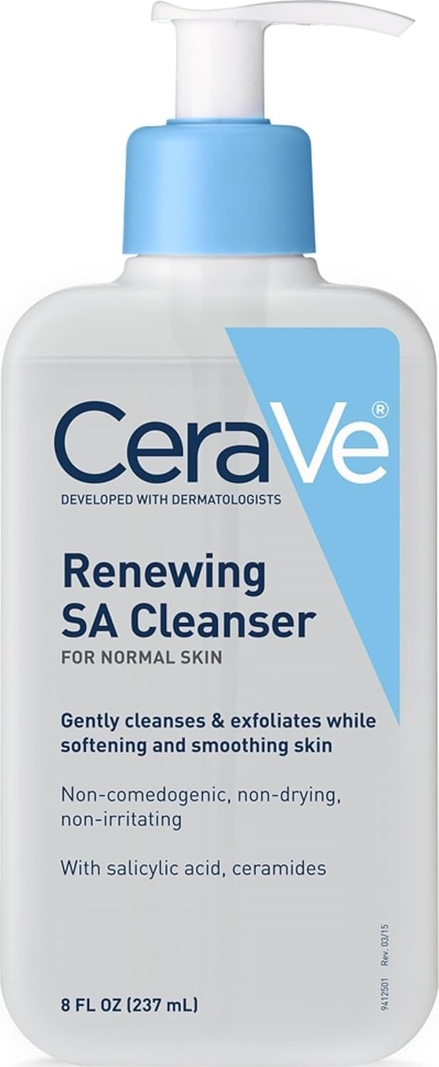 CeraVe Renewing Salicylic Acid Cleanser, BHA Exfoliating Face Wash, 8oz