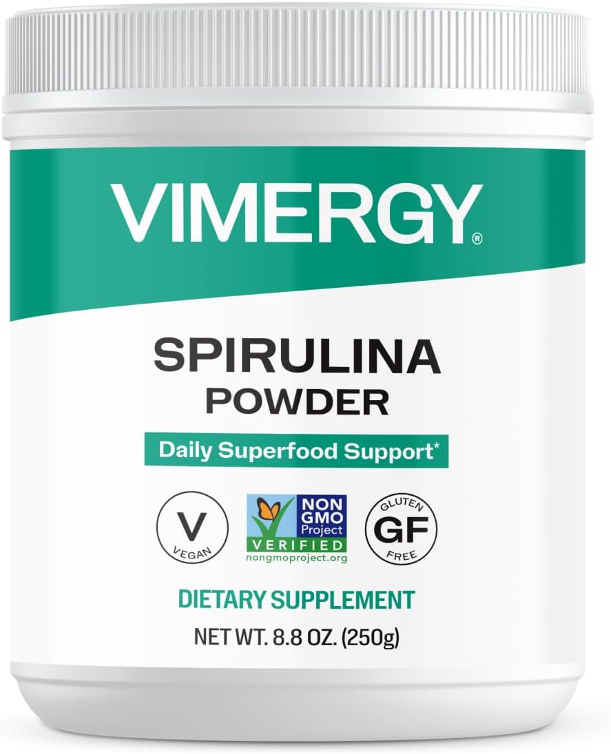 Vimergy Spirulina Powder, Plant Protein, Vegan, 250g, 83 Servings