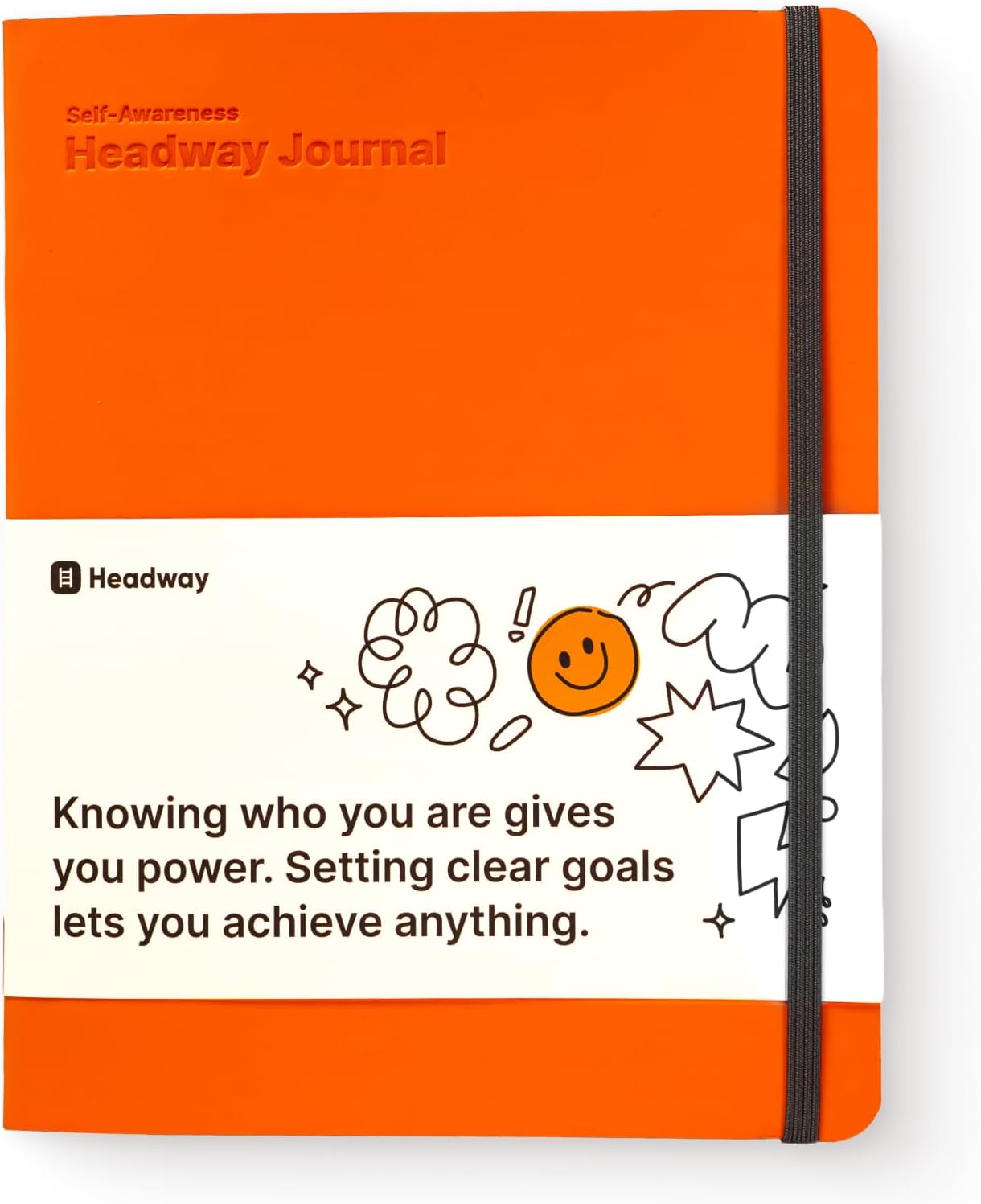 Headway Self-Awareness Guided Journal for Women, Daily Self-Care Planner with Prompts, Motivation Gratitude & Mental Health Journal, Leather Soft Cover Mindfulness Habit Tracker, 8.2″ x 6.5″, Orange