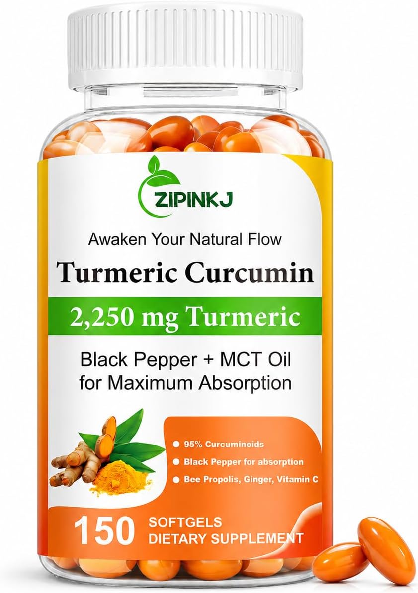 Turmeric Curcumin 2250mg with Black Pepper & Ginger, 95% Curcuminoids