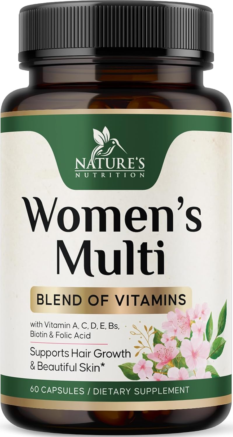 Multivitamin for Women – Complete Multi Vitamin with Vitamins A, C, D, E, B6, B12, Zinc, Calcium & Magnesium, Womens Daily Multimineral Supplement for Hair Skin and Nails Health Support – 60 Capsules