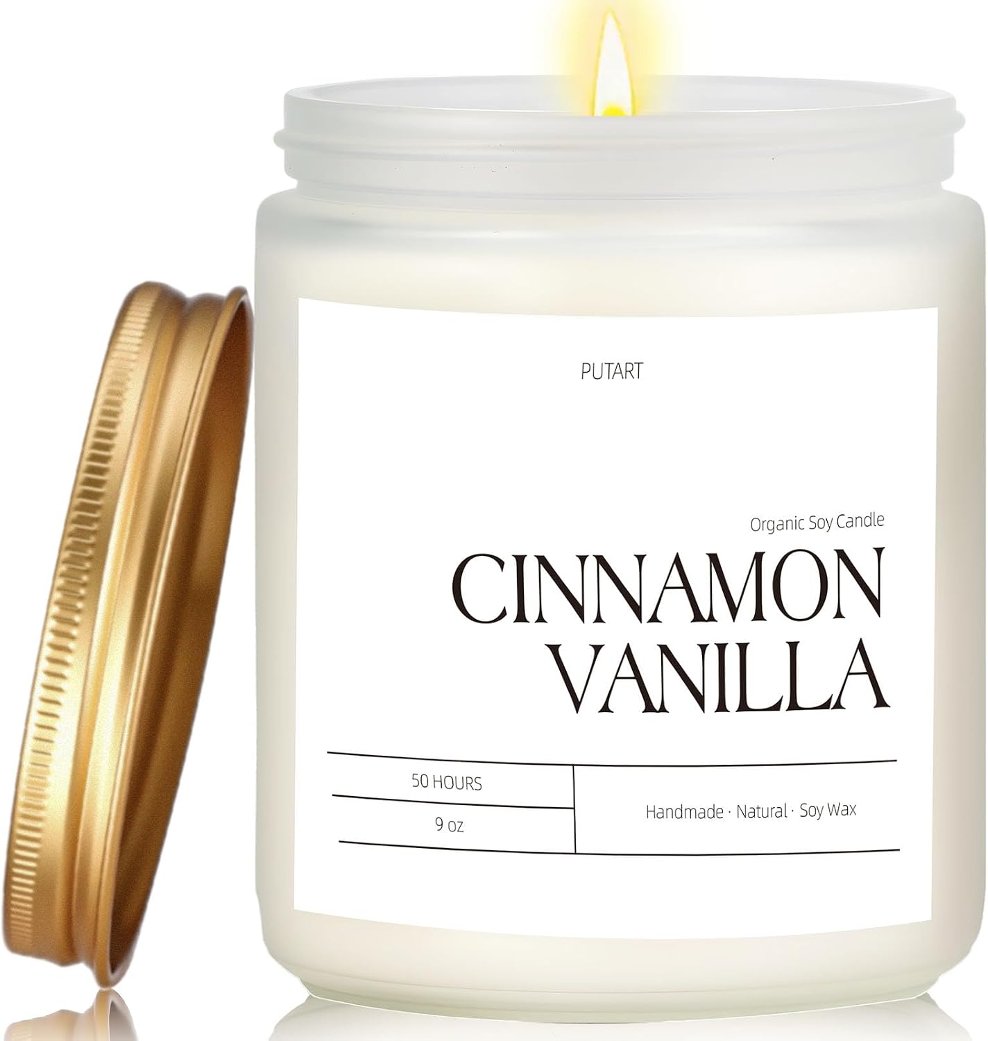 Cinnamon Vanilla Candles for Home Scented, 9oz Non Toxic Soy Candle