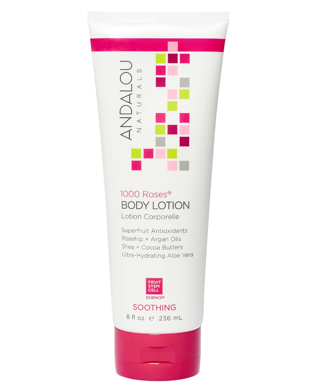 Andalou Naturals 1000 Roses Soothing Body Lotion (8 fl oz) | Improve Skin Moisture with Shea Butter & Aloe Vera, Hydrating Lotion for Dry or Sensitive Skin
