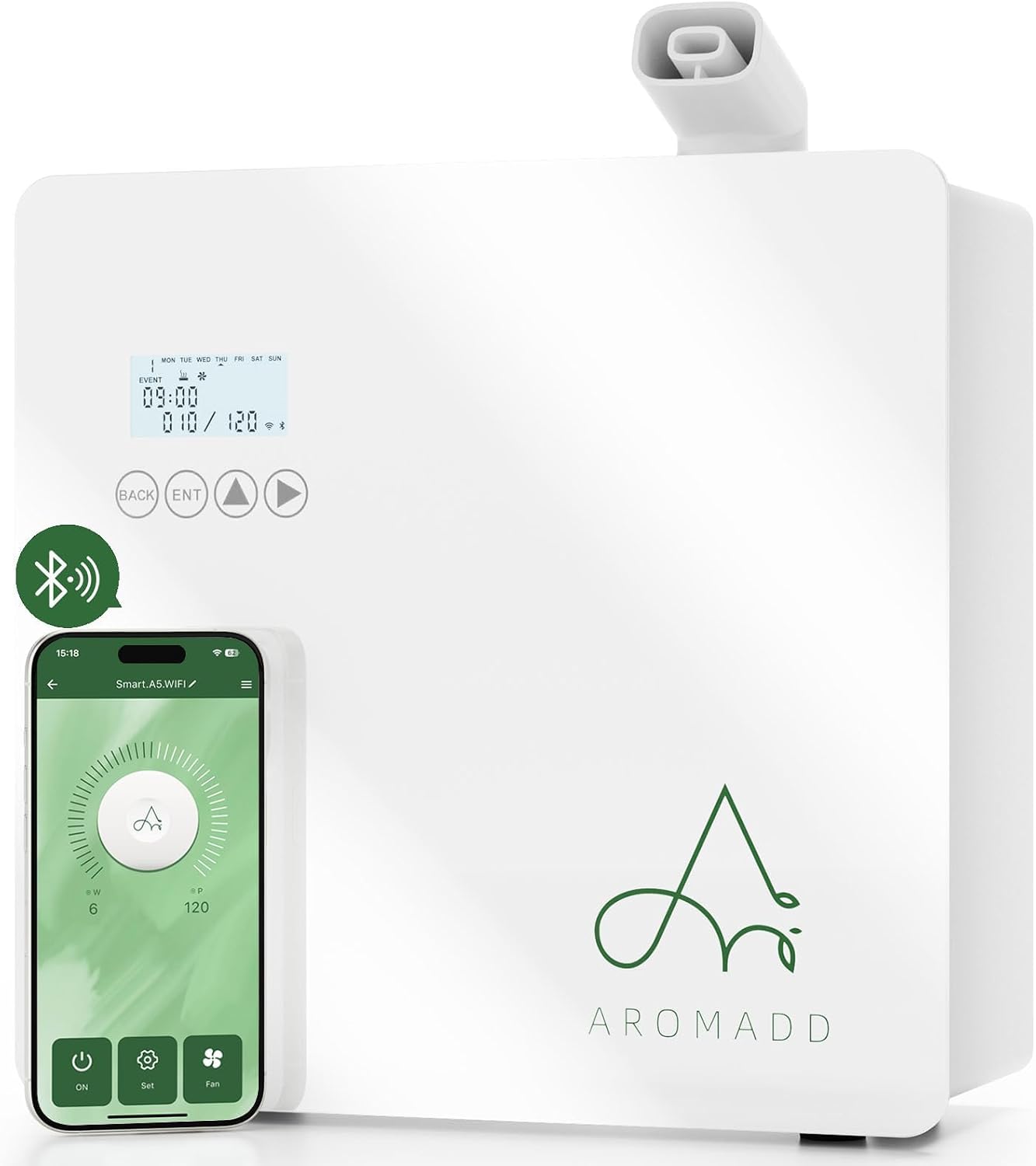 AROMADD 3500 Sq.Ft Smart Scent Diffuser – HVAC System | Whole House Aroma & Hotel Collection Diffuser, Waterless Diffuser for Home Large Room, Cold Air Tech, 600mL (White)