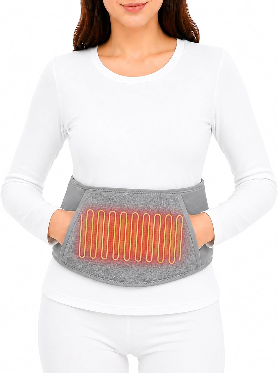 Heated Waist Belt, Heating Pad for Low Back and Belly, Women’s Cordless Heating Belt for Period Cramps – Rechargeable & Slim Design