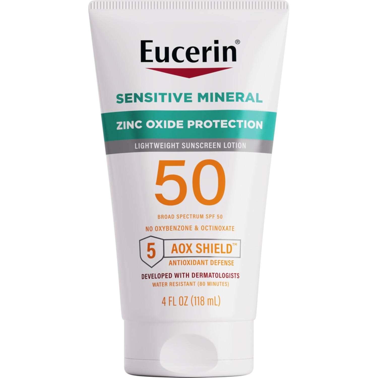 Eucerin Sun Sensitive Mineral Sunscreen Lotion, Face, Body, SPF 50, 4 FL OZ