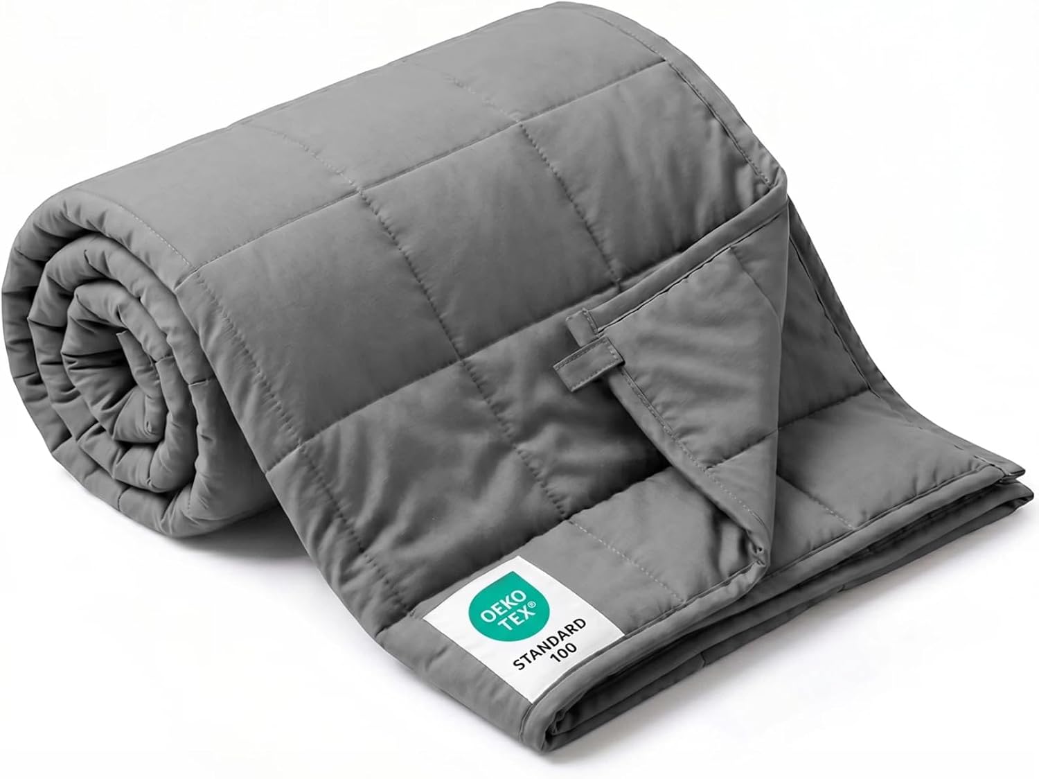 Smart Queen Weighted Blanket for Adults (15 lbs, 48” x 72”, Twin Size) Breathable Heavy Throw Blanket for 120-160 lbs, Soft Thick Blankets with Cooling Glass Beads, All Season, Machine Washable, Grey