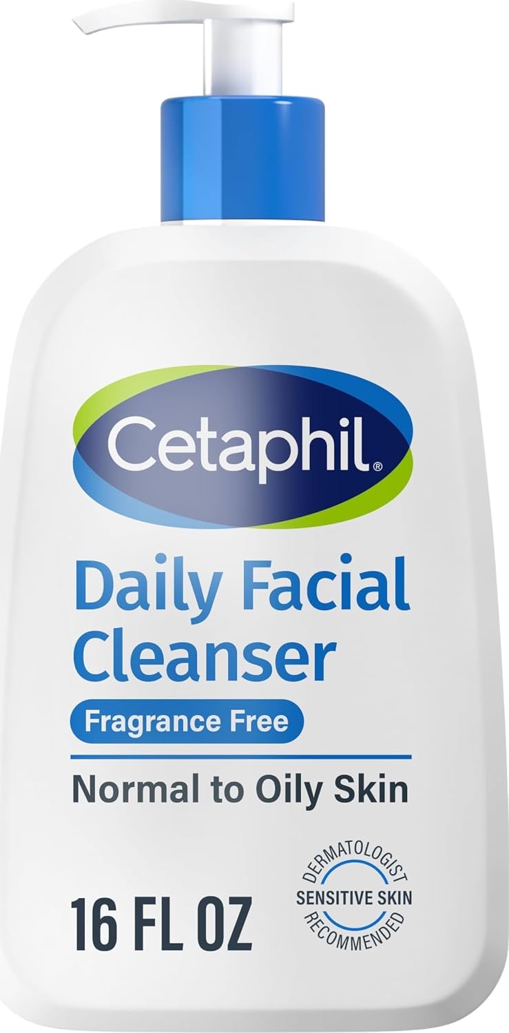 Cetaphil Daily Facial Cleanser, Oily & Combination Skin, 16oz