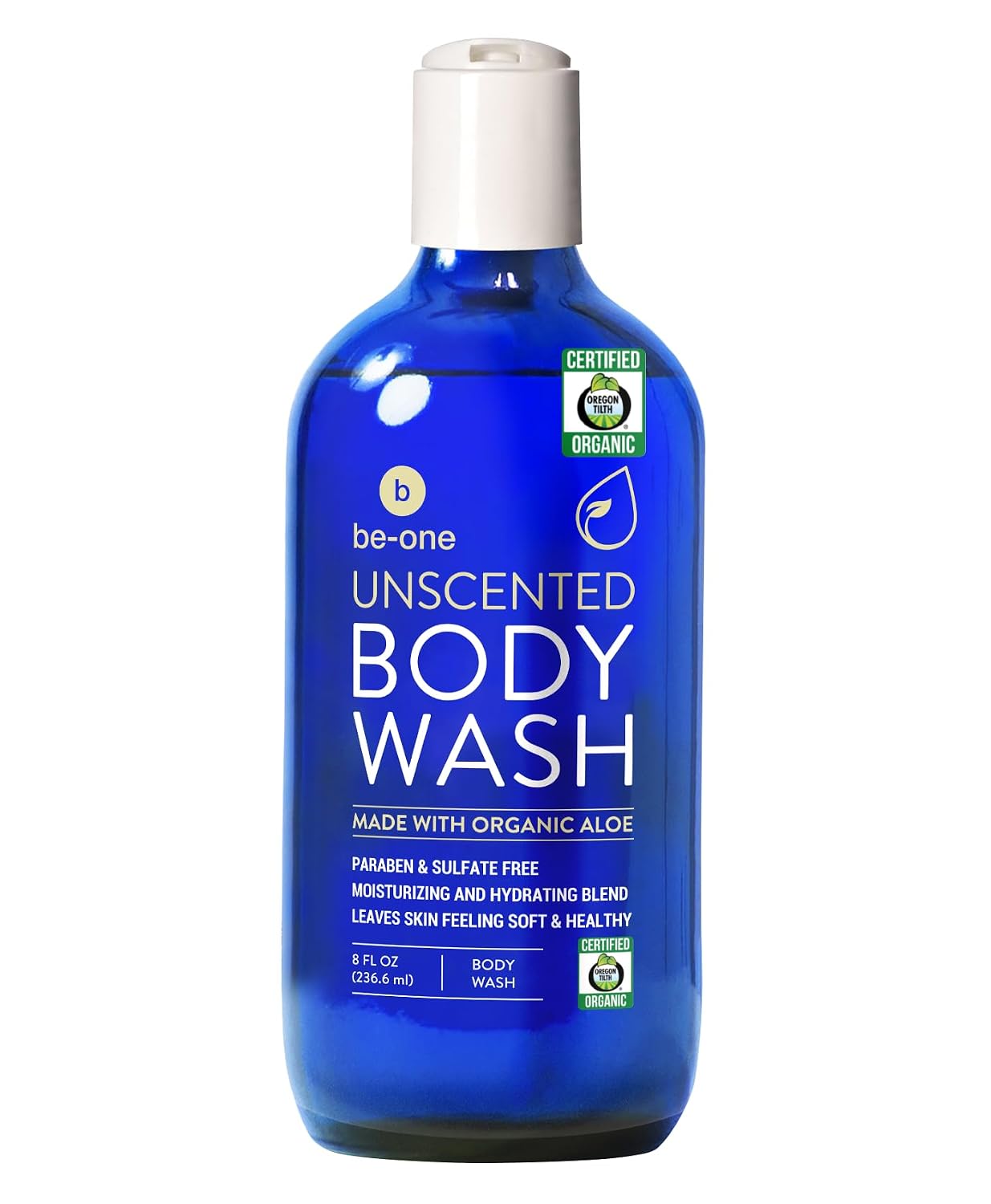 Certified Organic Unscented Body Wash by Be-One – Sensitive Skin – Moisturizing – Paraben & Sulfate Free – Vegan – All Natural – Soap – For Men & Women – Eczema – Gentle – Made in USA