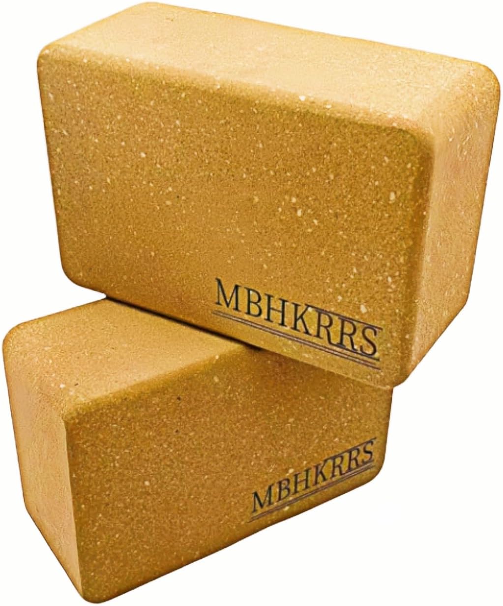 Yoga Block – Fine-Grain Cork Block, Yoga Equipment, Home Gym Accessory, Pilates Tool, Lightweight for Travel, Extra Firm Workout Accessory with Comfortable Edges