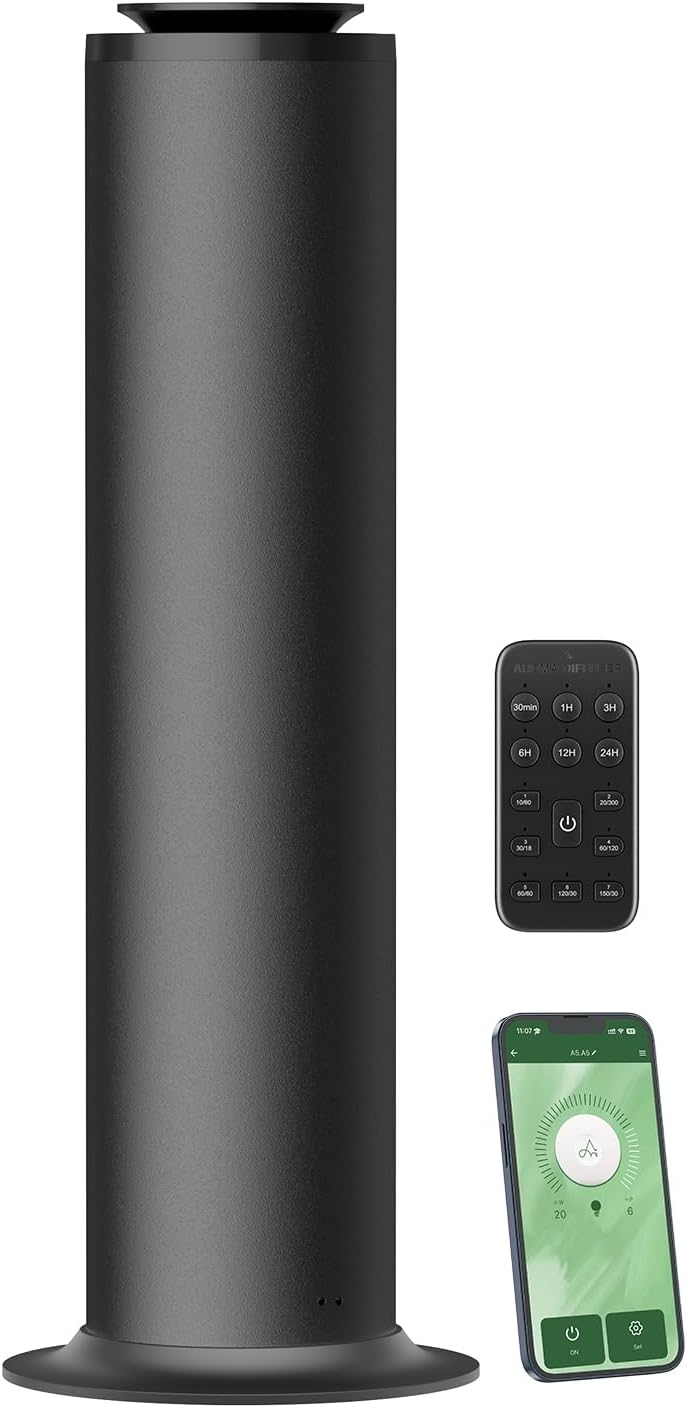 Aromadd 2800 Sq Ft Floor-Standing Hotel Collection Diffuser for Large Room | 600mL Aluminum Waterless Diffuser, Essential Oil Diffuser, Scent Diffuser App & Remote Control, Scent Air Machine for Home