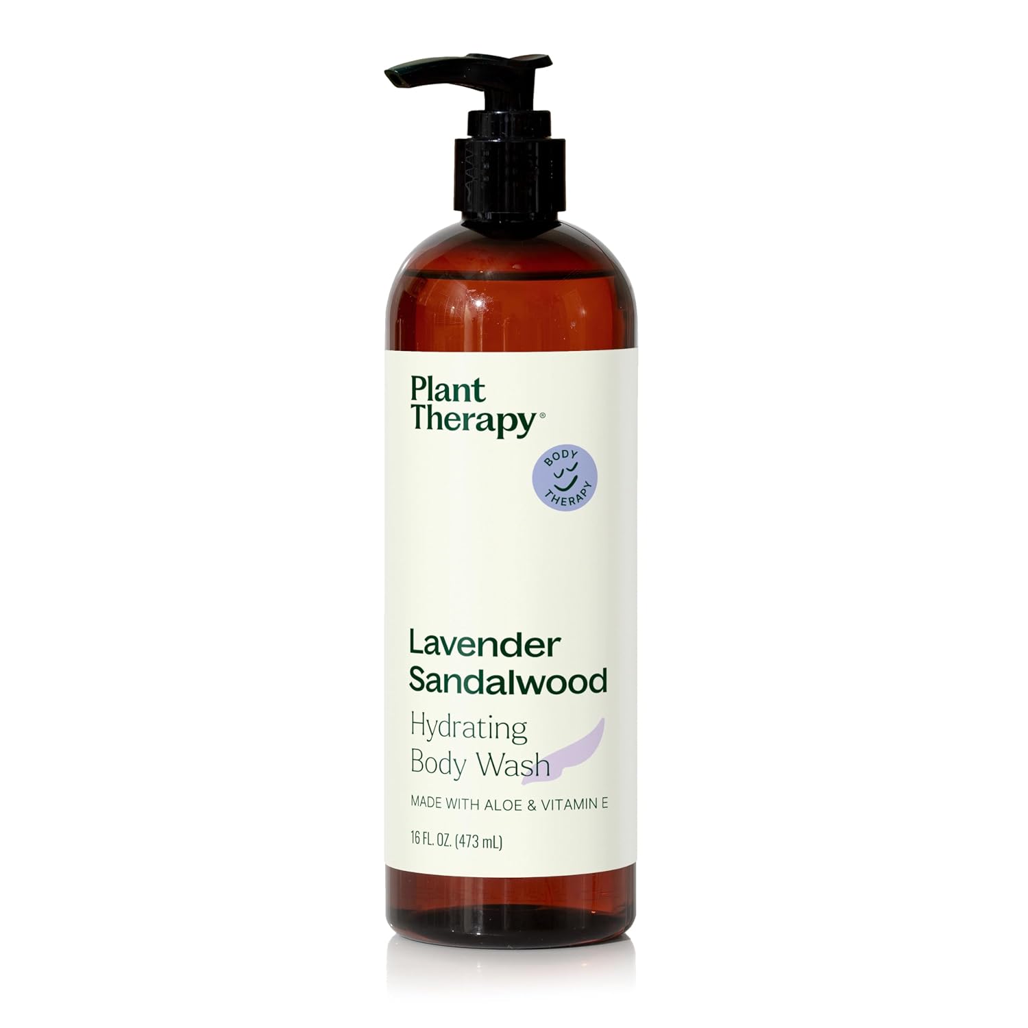 Plant Therapy Lavender Sandalwood Natural Body Wash 16 oz For all Skin Types, Sulfate Free Body Wash, For Men or Women, Relaxing All-Natural Aroma, Lush, Hydrating Lather, Cleanses & Soothes Skin
