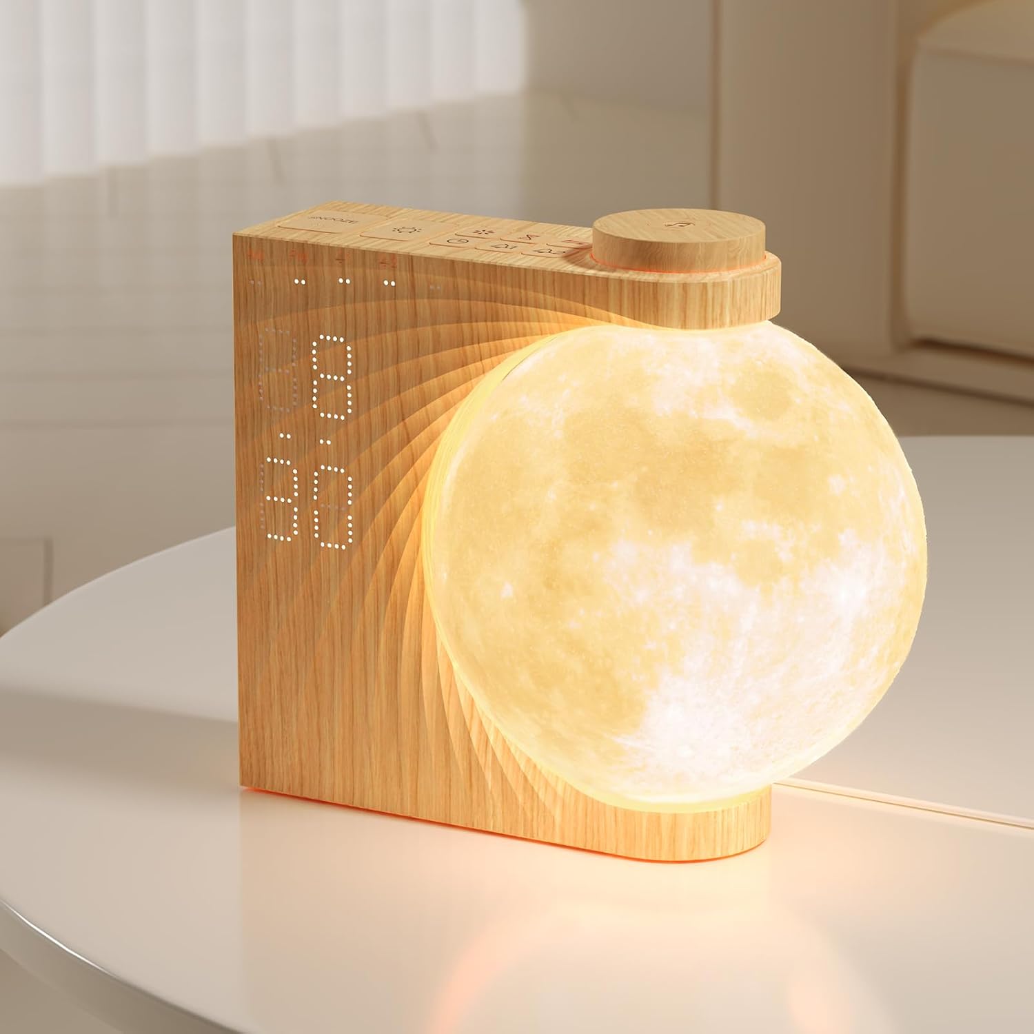 RETEYUNG Sunrise Alarm Clocks Sound Machine Moon Lamp for bedrooms
