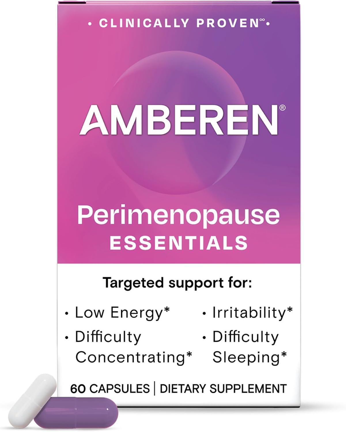 Amberen Perimenopause Supplement, Multi-Symptom Relief, 30 Day Supply