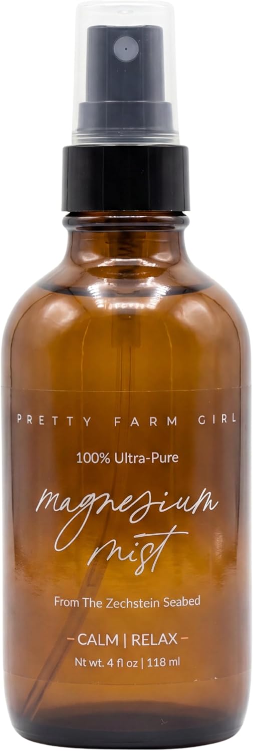 Pretty Farm Girl Magnesium Mist Spray – 4 oz – Transdermal Magnesium Chloride for Skin Comfort, Relaxation & Daily Use – Natural Mineral Body Spray