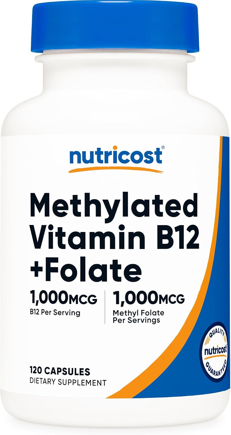 Nutricost Methylated Vitamin B12 + Folate Supplement (2,000 mcg) 120 Caps