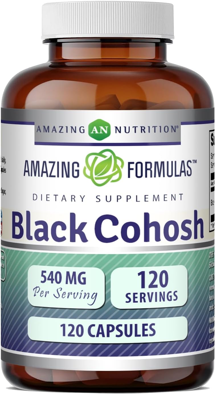 Amazing Formulas Black Cohosh Supplement | 540 Mg per Serving | Capsules | Non-GMO | Gluten-Free | Made in USA (1 Pack | 120 Count)
