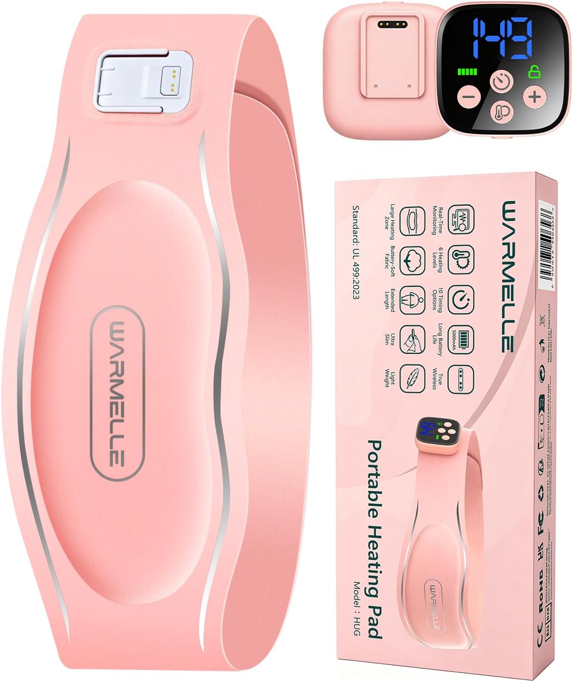 Heating Pad for Period Cramps, Portable Heating Pad for Back – Instant Soothing Menstrual Cramp Relief, Cordless Heating Pads Rechargeable – FSA Eligible and HSA Eligible