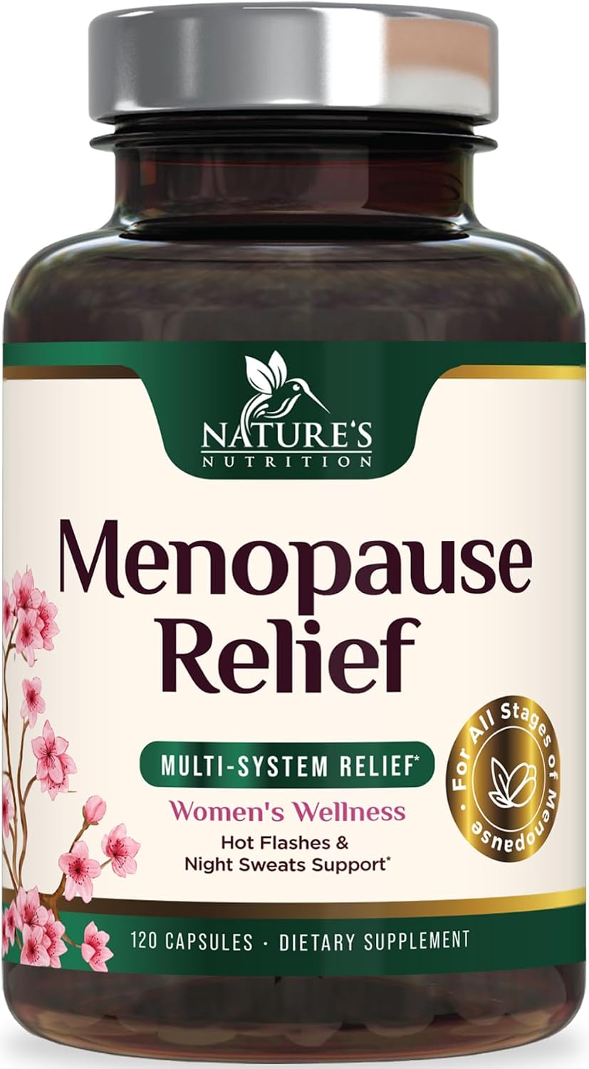 Menopause Supplement for Women – Natural Menopause Relief Support for Mild Hot Flashes & Night Sweats – Best Probiotics for Women, Dong Quai, Black Cohosh, Ashwagandha – Bottled in USA – 120 Capsules