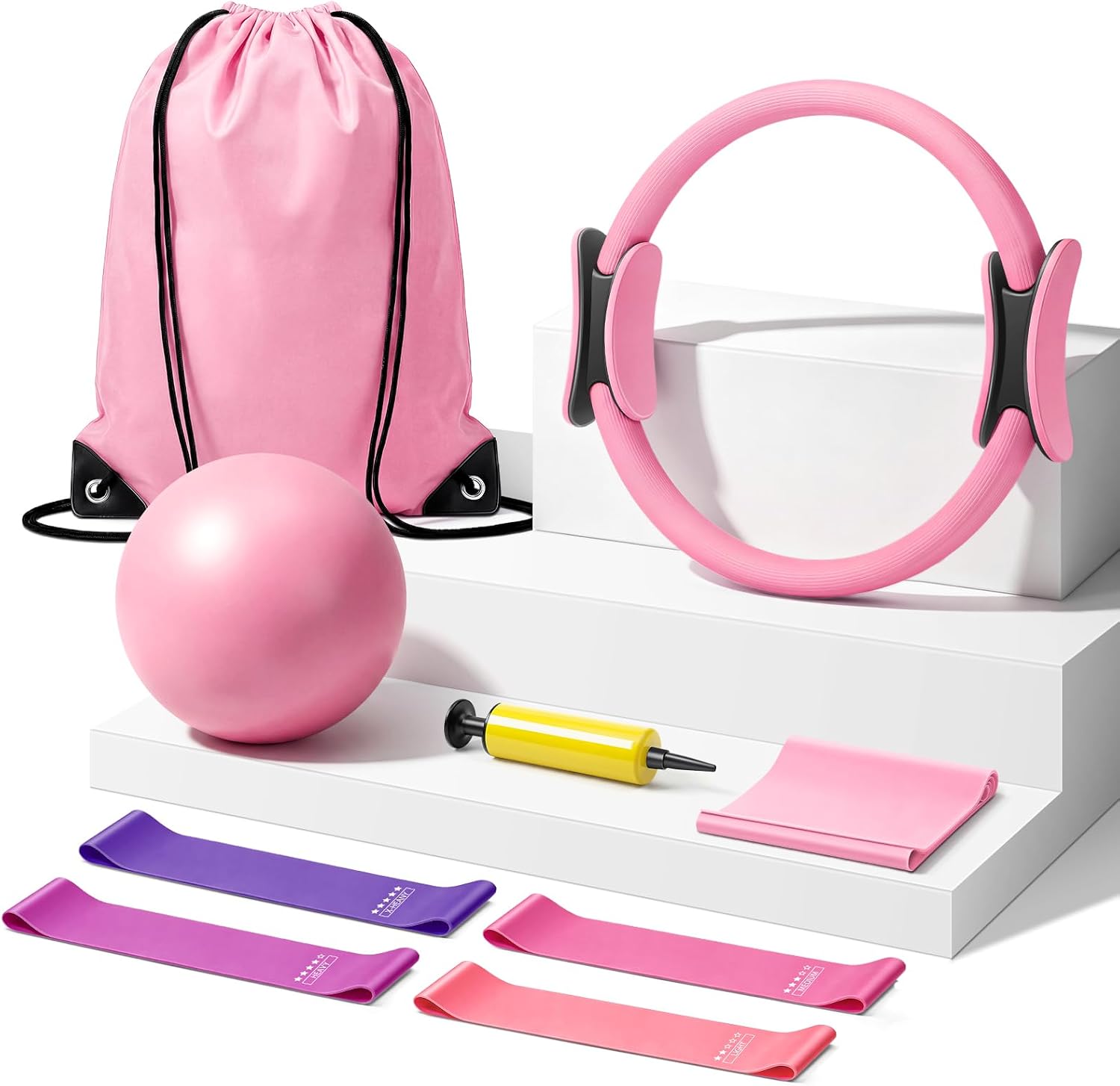 Pilates Kit for Women with Ring, Ball, Resistant Loops & Stretch Band