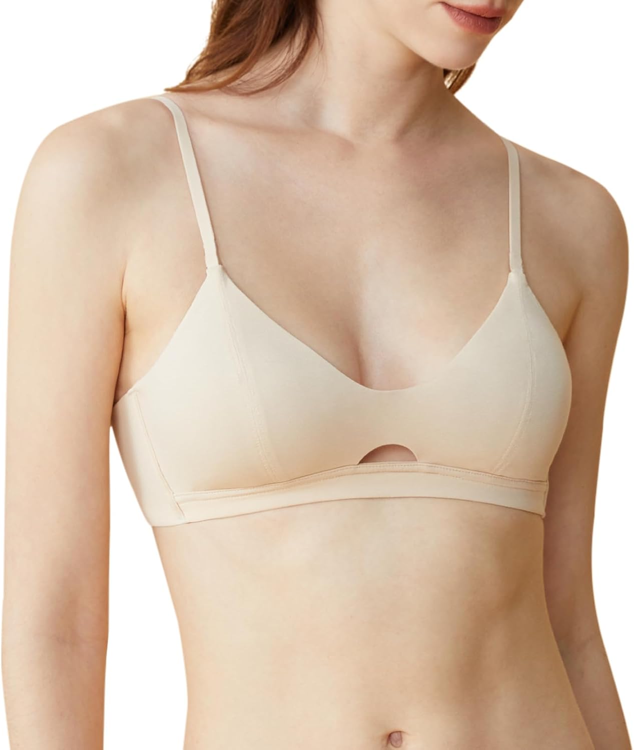 Organic Pima Cotton Bra Wireless Padded Bralette Breathable Comfortable Bras for Women Everyday Triangle Bralette