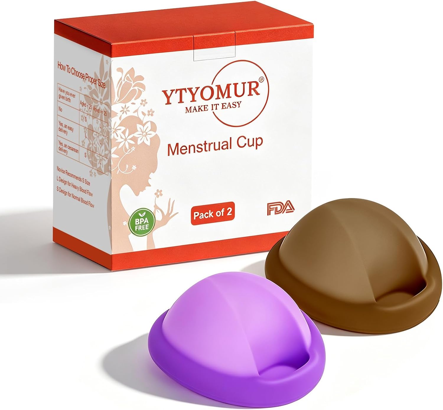 YTYOMUR Reusable Menstrual Disc – Soft & Comfortable, Leakproof Menstrual Cup Alternative – Set of 2 (Large & Small Sizes)