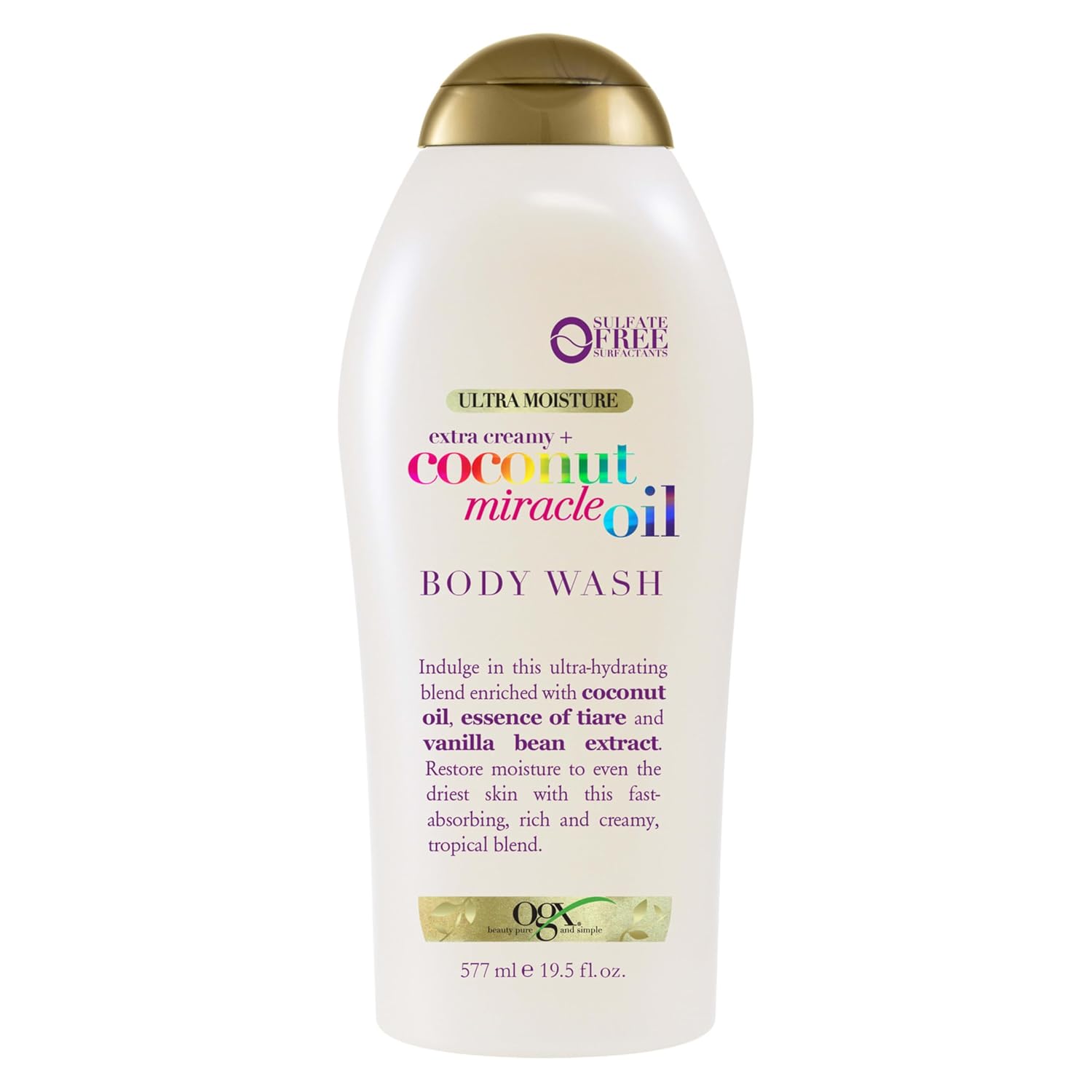 OGX Extra Creamy + Coconut Miracle Oil Moisture Body Wash, 19.5 fl oz