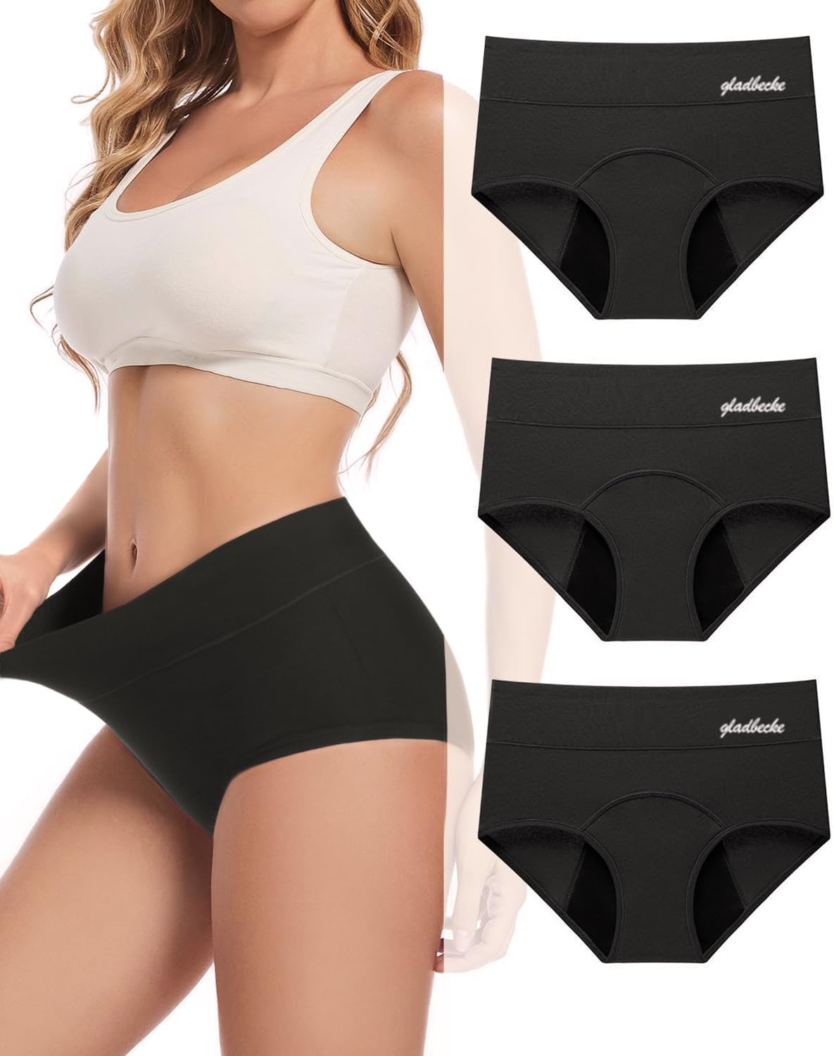 Period Underwear for Women, Leakproof Cotton Menstrual Panties