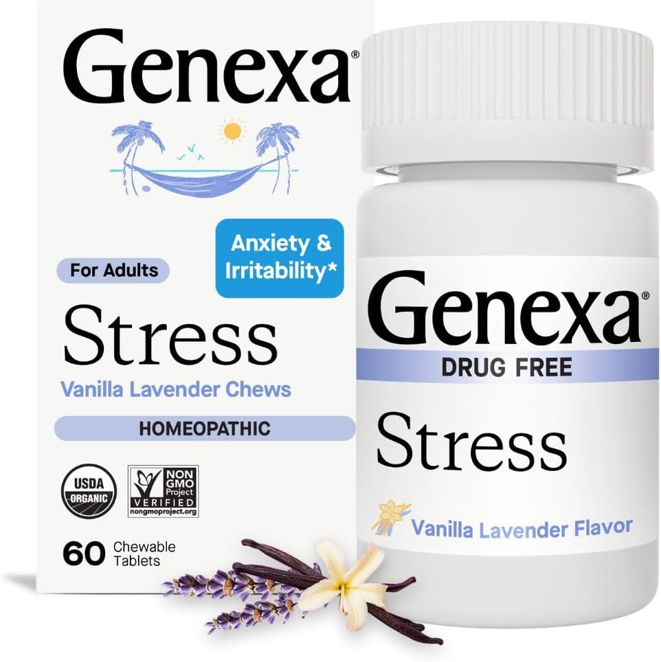 Genexa Stress, Anxiety & Stress Relief Made Clean, 60 Chewable Tablets
