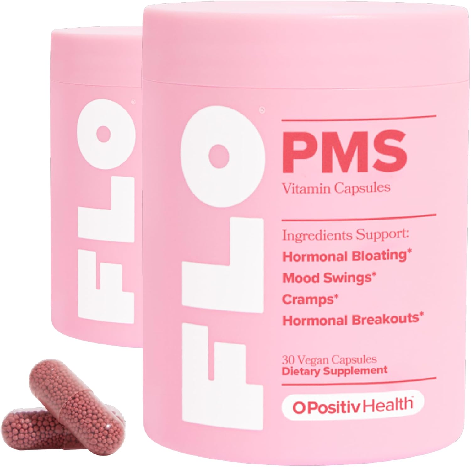 FLO PMS for Hormonal Breakouts, Bloating, Cramps, & Mood – 60-Day Supply