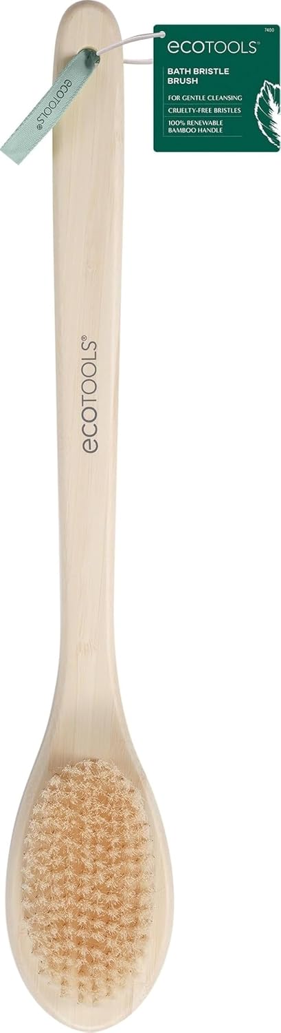 EcoTools Bath Bristle Brush, Back Scrubber for Shower with Long Handle