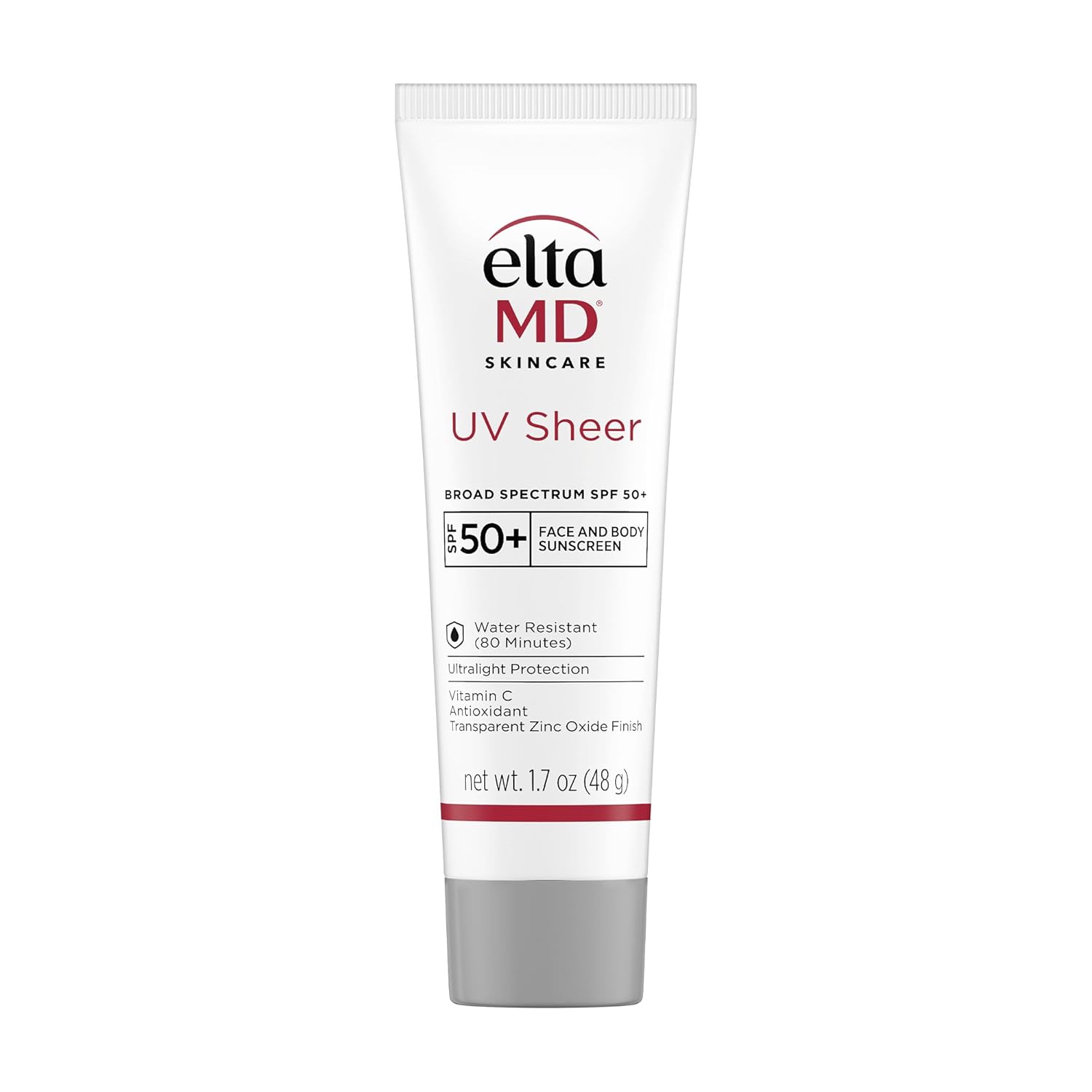 EltaMD UV Sheer Face and Body Sunscreen with Zinc Oxide, SPF 50+, 1.7 oz