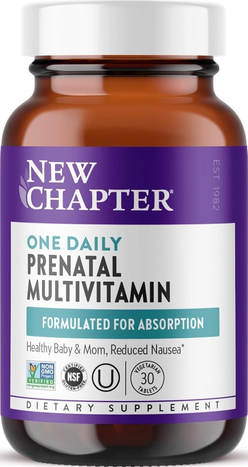 New Chapter One Daily Prenatal Multivitamin, 30 Count | With Methylfolate and Choline for Healthy Mom and Baby, Gluten Free and Non-GMO Prenatal Vitamin Daily Formula