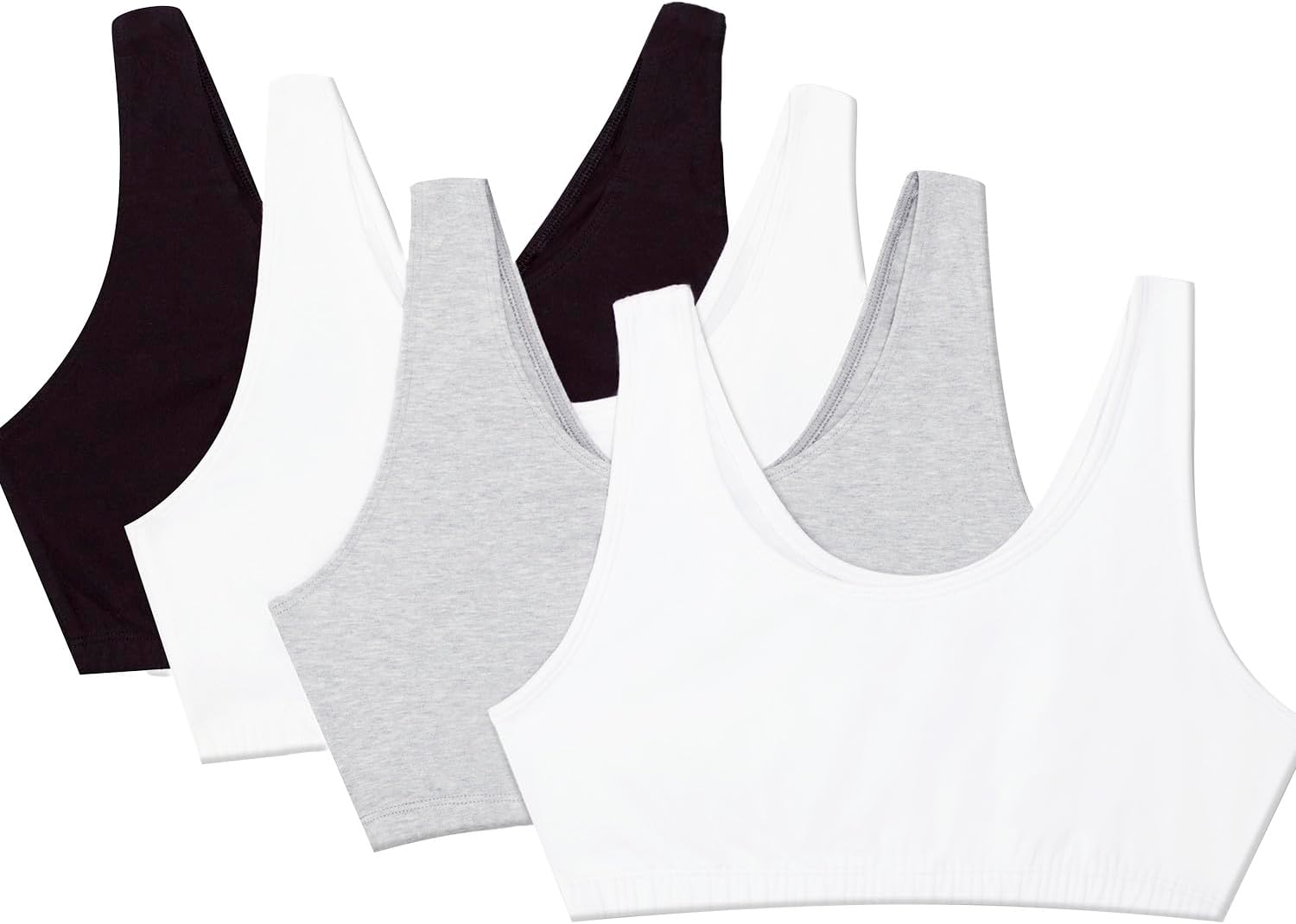 Fruit of the Loom Women’s Wireless Cotton Tank Sports Bra Multi-Pack