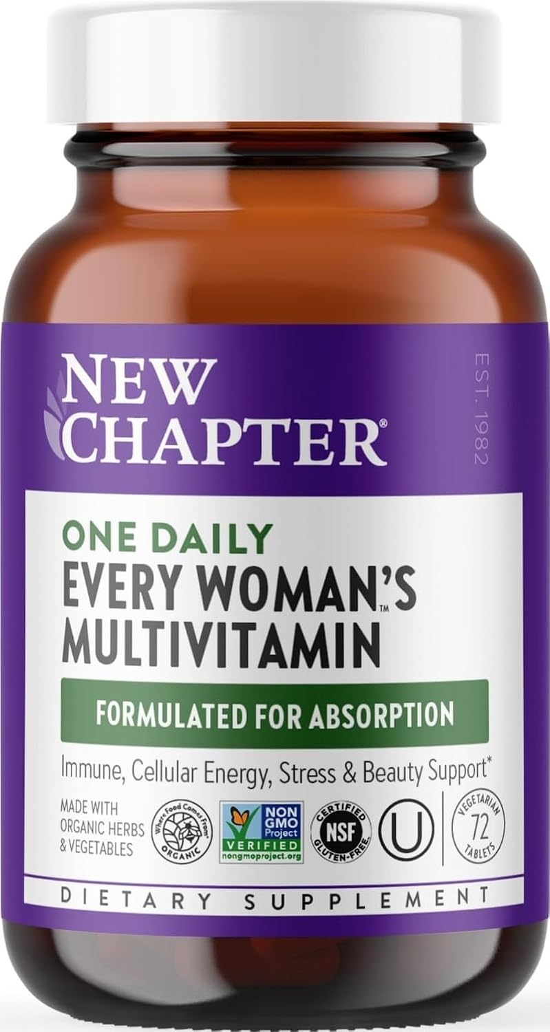 New Chapter Every Woman’s One Daily Multivitamin, 72 Tablets | Whole-Food Fermented Nutrients for Bone, Cellular Energy, and Immune Support, No Added Sugar, Vegetarian and Gluten Free