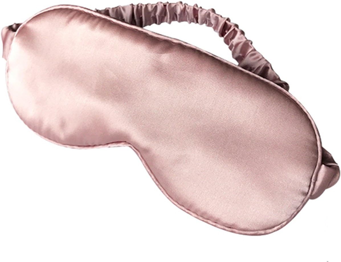 LULUSILK 100% Mulberry Silk Sleep Eye Mask for Sleeping Women and Men, Pink