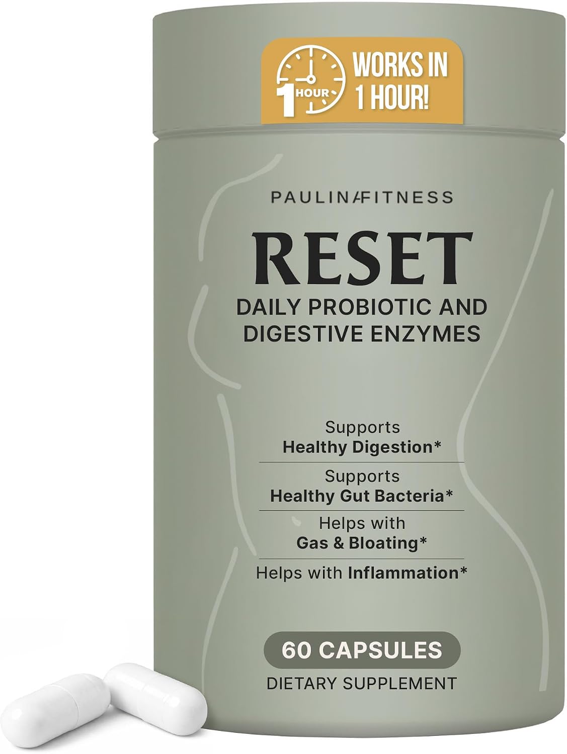 Paulina FITNESS Reset Daily Probiotic + Prebiotic Gut Reset for Women