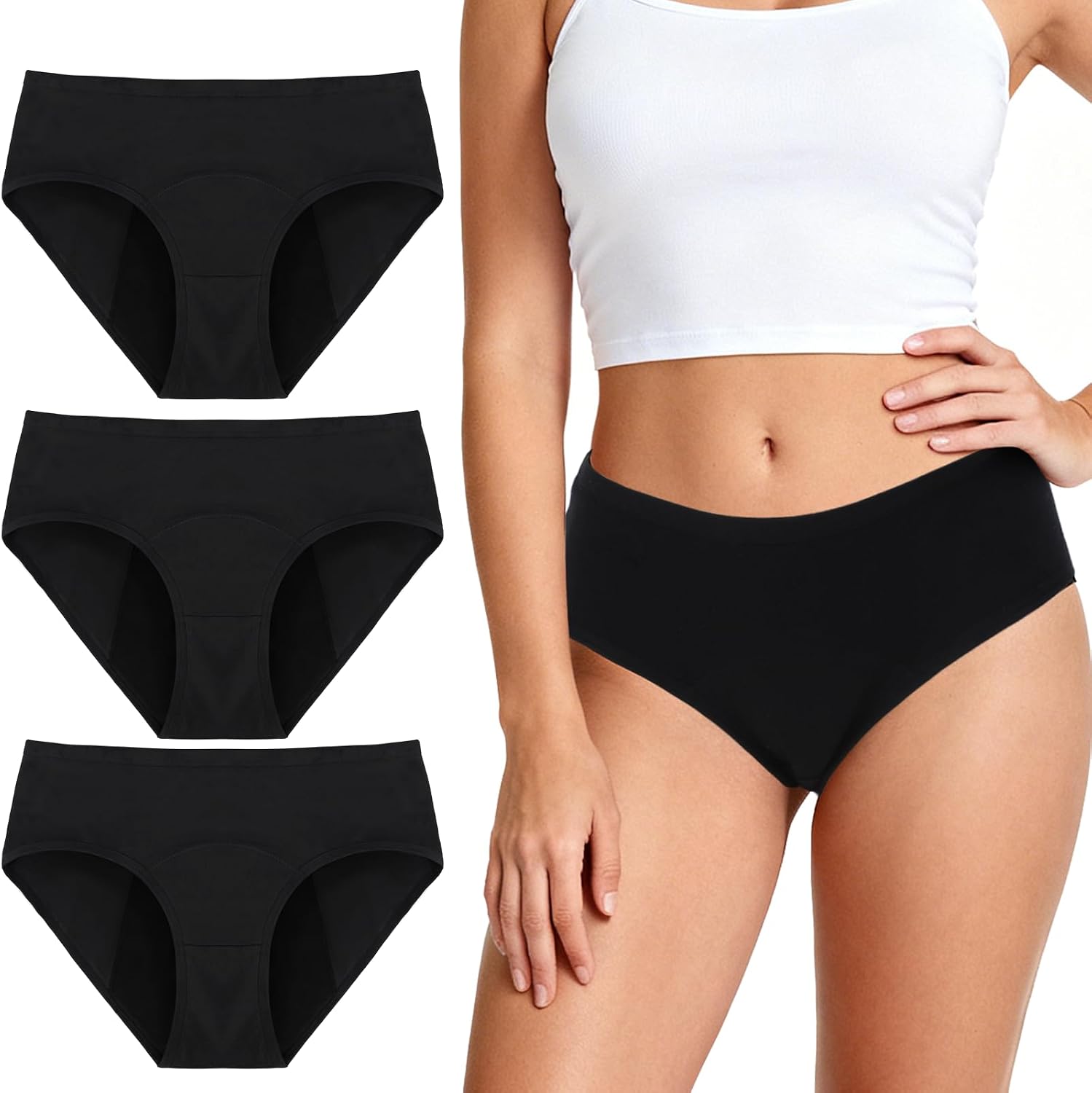 Period Underwear for Women, Overnight Panties Washable& Reusable