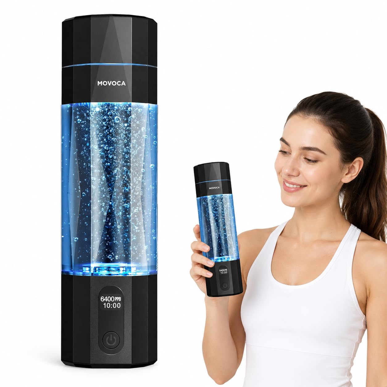 MOVOCA Upgrade Hydrogen Water Bottle, 6400PPB Hydrogen Water Generator